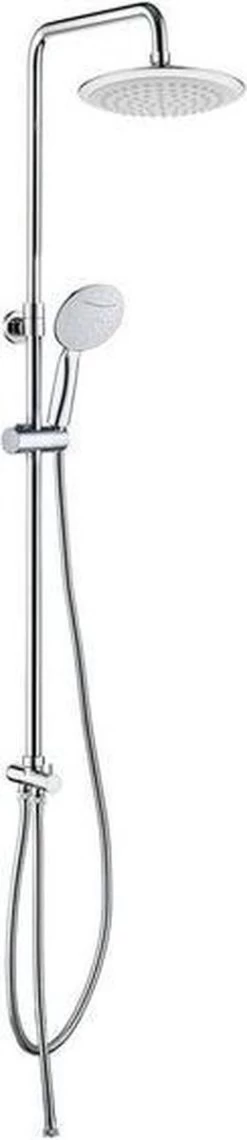 Tiger Luvia Doucheset - Regendouche Ø 20 Cm - Handdouche Ø 12 Cm - 2 Standen - Chroom -Grohe Winkel 260x1200