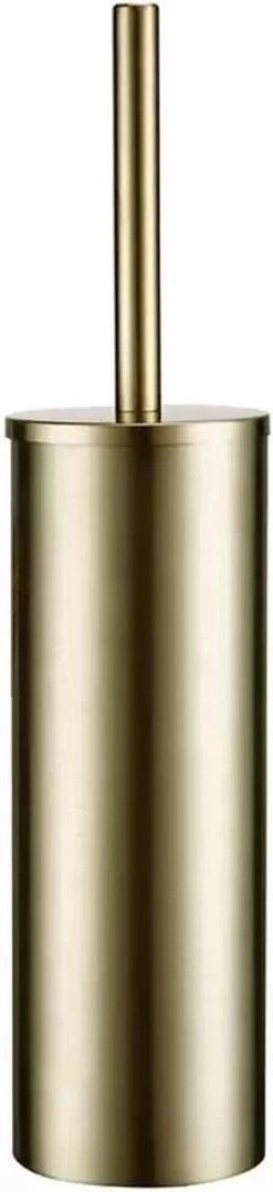 Toiletborstel Met Houder - Vrijstaand - Toiletborstelhouder - Goud - Wc Borstel Met Houder - RVS - Zonder Boren