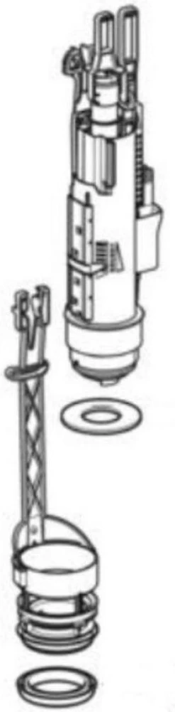 Geberit - Spoel/bodemventiel Met Houder Tbv UP320/UP100/Delta -Grohe Winkel 296x1200