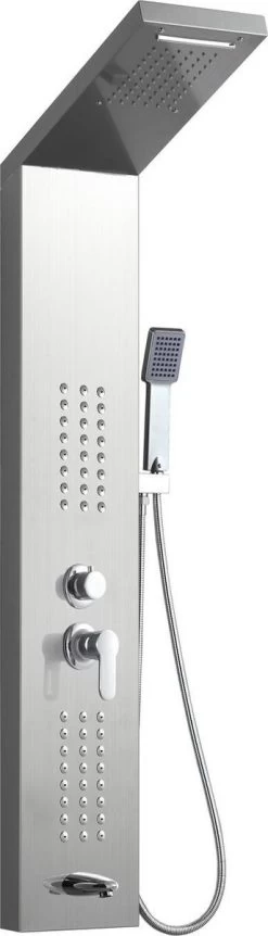 Badplaats Douchepaneel Toulon - RVS - Regendouche Met Mengkraan En Douchekop