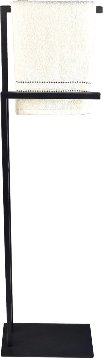 Handdoekrek, Handdoekhouder - Vrijstaand- Zwart- Metaal - 2 Armig 2 Handdoekrek, Handdoekhouder - Vrijstaand- Zwart- Metaal - 2 Armig - Image 2