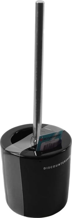 Toiletborstel Met Zwarte Borstel- Keramiek - Zwart - RVS - WC Borstel In Ronde Houder -Grohe Winkel 396x1200