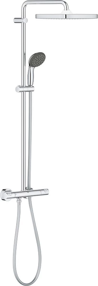 GROHE QuickFix Vitalio Start 250 Regendouche - □ 25 Cm - Vierkant - Met Thermostaatkraan - Chroom 1 GROHE QuickFix Vitalio Start 250 Regendouche - □ 25 Cm - Vierkant - Met Thermostaatkraan - Chroom