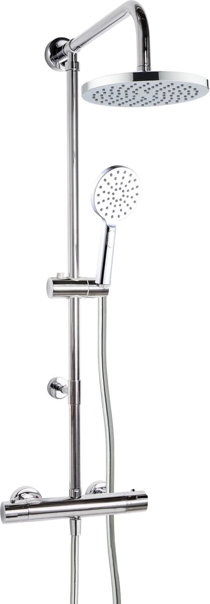 4bathroomz® Regendouche Chroom Met Thermostaatkraan - 20cm Douchekop 1 4bathroomz® Regendouche Chroom Met Thermostaatkraan - 20cm Douchekop