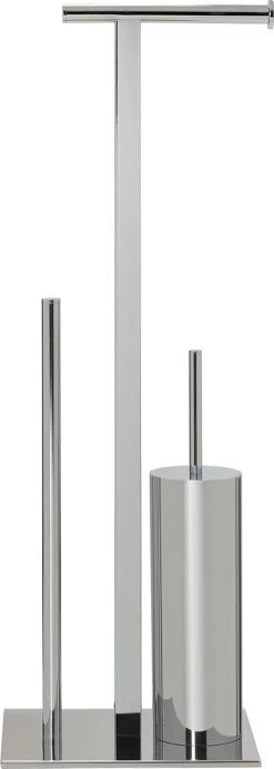 Sealskin Square Toiletbutler Vrijstaand - Toiletborstel Met Houder - Toiletrolhouder Zonder Klep - Reserverolhouder - Chroom