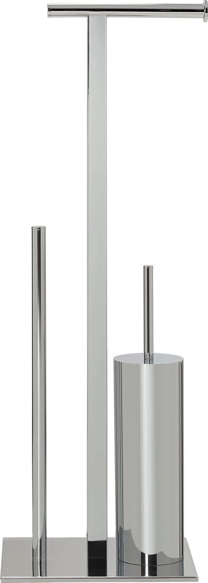 Sealskin Square Toiletbutler Vrijstaand - Toiletborstel Met Houder - Toiletrolhouder Zonder Klep - Reserverolhouder - Chroom 1 Sealskin Square Toiletbutler Vrijstaand - Toiletborstel Met Houder - Toiletrolhouder Zonder Klep - Reserverolhouder - Chroom