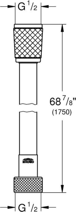 GROHE VitalioFlex Comfort QuickFix Doucheslang - Twiststop - 175 Cm - Chroom -Grohe Winkel 430x1200