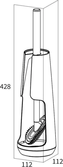 Tiger Tess - Toiletborstelhouder Vrijstaand Met Swoop® Borstel Flexibel - Zwart / Antraciet -Grohe Winkel 454x1200