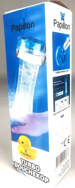 Papillon Douchekop - Turbo Hoge Druk - Met Waterfilter - Blauw -Grohe Winkel 482x1200