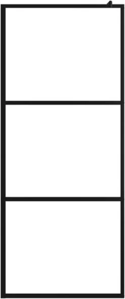 VidaXL Inloopdouchewand Transparant 90x195 Cm ESG-glas Zwart -Grohe Winkel 503x1200