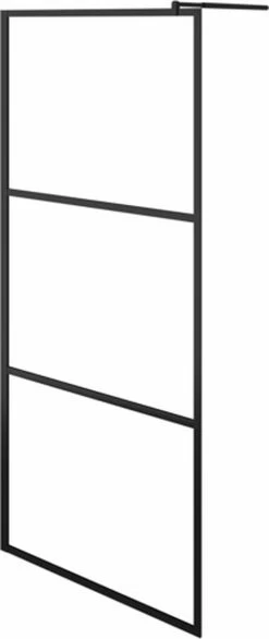 VidaXL Inloopdouchewand Transparant 90x195 Cm ESG-glas Zwart