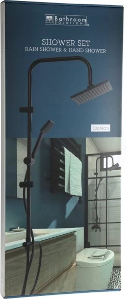 Relaxwonen - Regendouche Set Zwart Met Handdouche - Extra Stevig -Grohe Winkel 506x1200