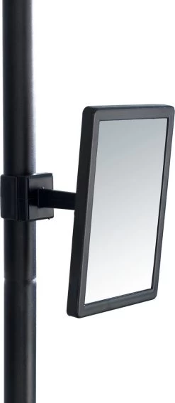 WENKO Telescopisch Doucherek Big Black 3-laags Met Spiegel Zilver/zwart - Bevestigen Zonder Boren -Grohe Winkel 523x1200 1