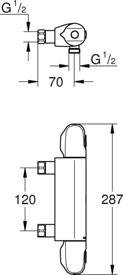 GROHE Grohtherm 1000 New Thermostatische Douchekraan - EcoJoy® - 12cm - Zonder Koppelingen - Chroom - 34147003 -Grohe Winkel 541x1200 1