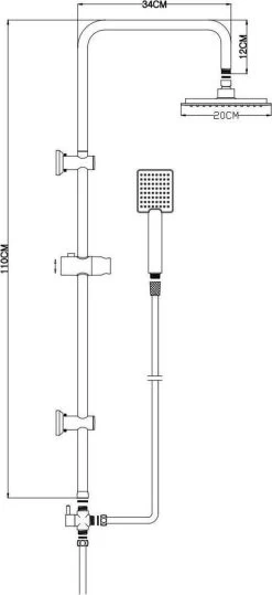 Relaxwonen - Regendouche Set Zwart Met Handdouche - Extra Stevig -Grohe Winkel 550x1200