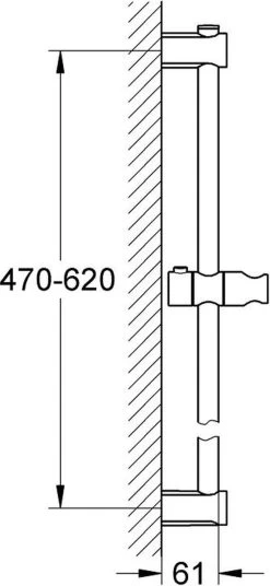 GROHE QuickFix Vitalio Glijstang - 60 Cm -Grohe Winkel 553x1200