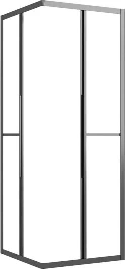 Furniture Limited - Douchecabine 70x70x180 Cm Mat ESG Zwart -Grohe Winkel 560x1200 1