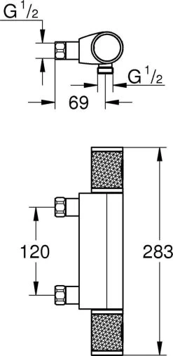 GROHE Grohtherm 1000 Performance Thermostatische Douchekraan - 12cm - Zonder Koppelingen - Chroom - 34778000 -Grohe Winkel 585x1200 3