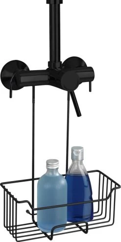 WENKO Doucherek Milo 25x36cm RVS Zwart - Doucherek Zonder Boren - Doucherek Hangend Zwart -Grohe Winkel 601x1200 3