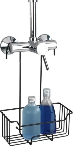 WENKO Doucherek Milo 25x36cm RVS Zwart - Doucherek Zonder Boren - Doucherek Hangend Zwart -Grohe Winkel 601x1200 4