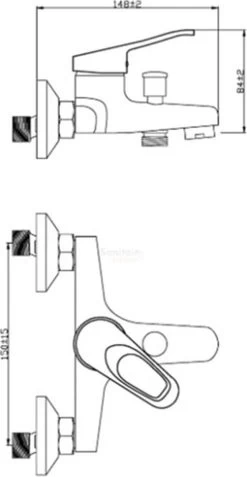 SCHÜTTE Athos Plus Badkraan - Mengkraan - 150 Mm Hartafstand - Chroom 10 SCHÜTTE Athos Plus Badkraan - Mengkraan - 150 Mm Hartafstand - Chroom -Grohe Winkel 621x1200