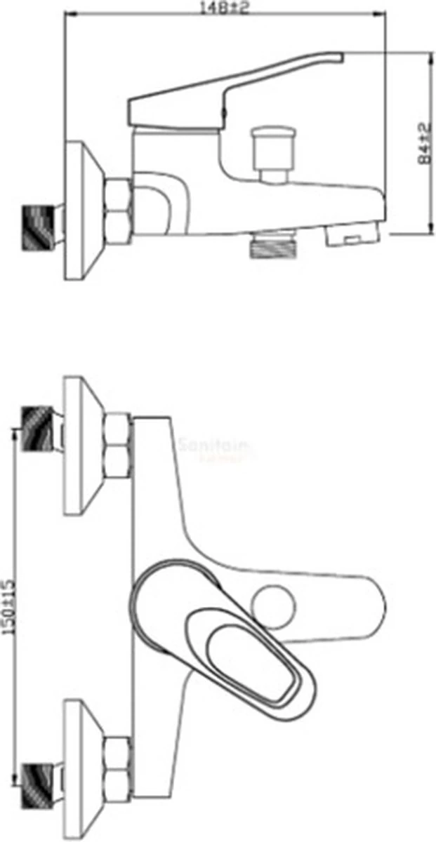 SCHÜTTE Athos Plus Badkraan - Mengkraan - 150 Mm Hartafstand - Chroom 5 SCHÜTTE Athos Plus Badkraan - Mengkraan - 150 Mm Hartafstand - Chroom - Image 5