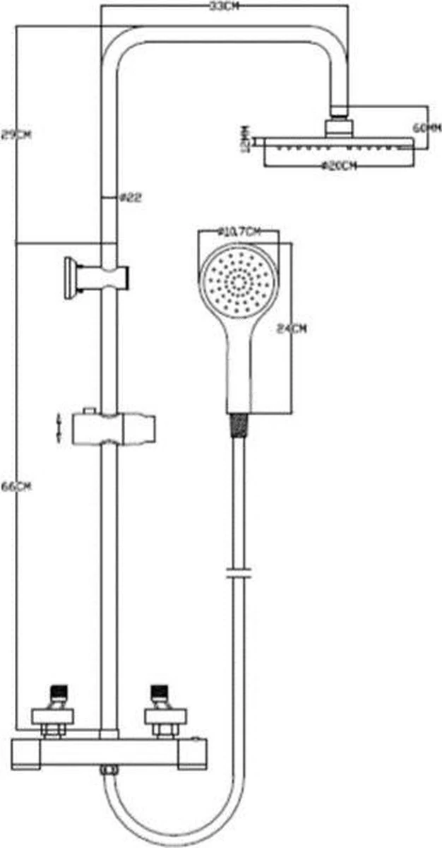 4bathroomz® Regendouche Chroom Met Thermostaatkraan - 20cm Douchekop 8 4bathroomz® Regendouche Chroom Met Thermostaatkraan - 20cm Douchekop - Afbeelding 8