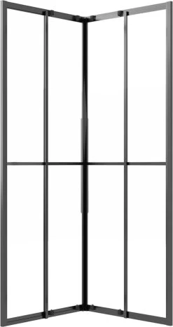 Furniture Limited - Douchecabine 70x70x180 Cm Mat ESG Zwart -Grohe Winkel 636x1200 1