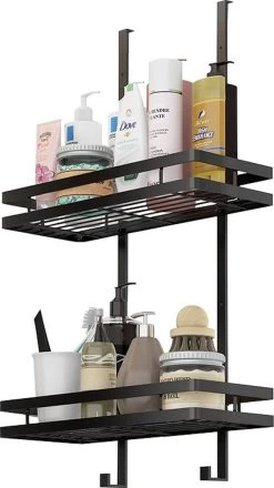 Souiri Doucherek - Stainless Doucherek - Zonder Boren - Doucherek Zwart - Doucherek Hangend - Badkamer Accessoires - RVS - 2 Laags -Grohe Winkel 674x1200 8