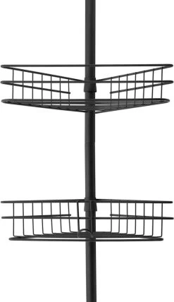 Merkloos Telescopisch Doucherek Zwart Voor Shampoo Staand Zonder Boren Shower Shelf Without Drilling Metal -Grohe Winkel 692x1200 2