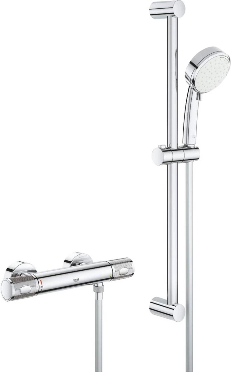 GROHE Grohtherm-1000 Performance Renovatieset - Met Thermostaatkraan, Koppelingen, Glijstang En Hoofddouche - CoolTouch - Chroom 2 GROHE Grohtherm-1000 Performance Renovatieset - Met Thermostaatkraan, Koppelingen, Glijstang En Hoofddouche - CoolTouch - Chroom - Image 2