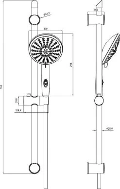 SCHÜTTE Florenz Doucheset Met Handdouche - 56 Tot 67 Cm Glijstang - 5 Standen - Chroom -Grohe Winkel 762x1200