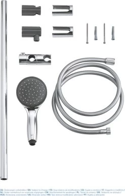 GROHE QuickFix Vitalio Start II Doucheset - Waterbesparende Handdouche - ø 10 Cm - Glijstang 60 Cm - Doucheslang 175 Cm -Grohe Winkel 765x1200