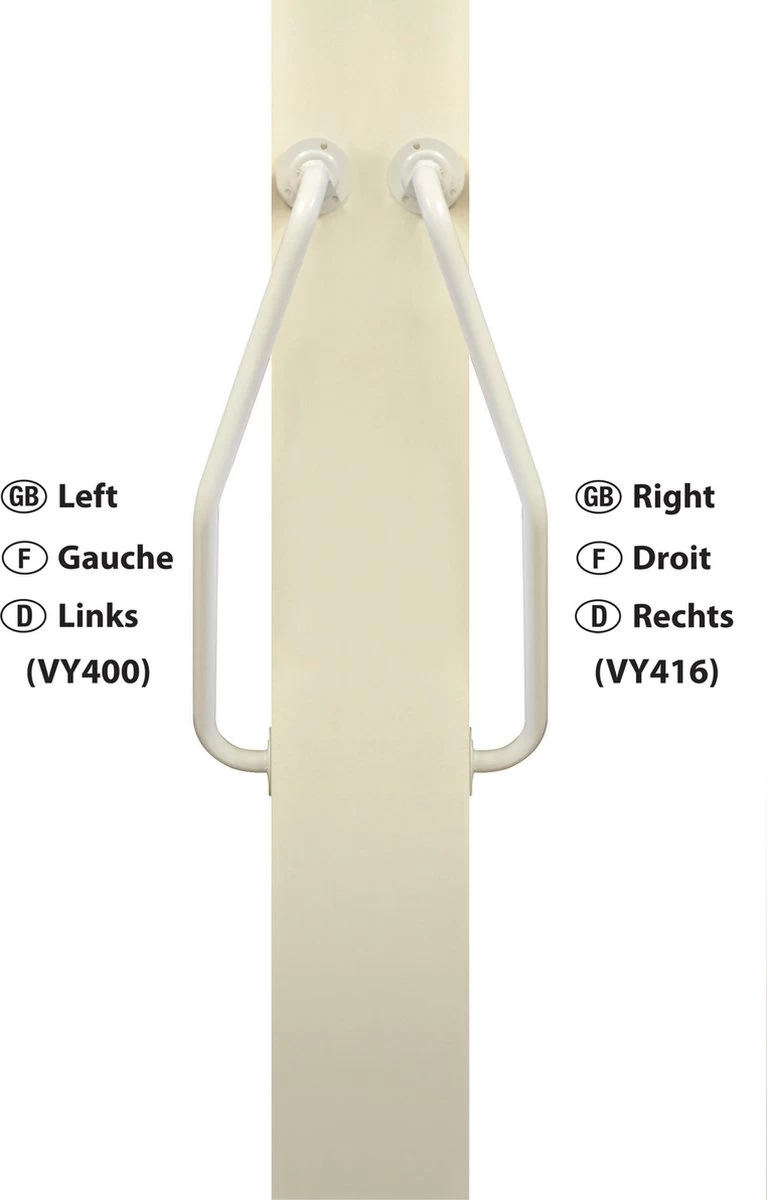 Wandbeugel Gedraaid LINKS - Wit 1 Wandbeugel Gedraaid LINKS - Wit