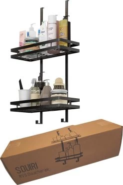 Souiri Doucherek - Stainless Doucherek - Zonder Boren - Doucherek Zwart - Doucherek Hangend - Badkamer Accessoires - RVS - 2 Laags -Grohe Winkel 798x1200 2