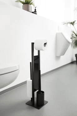 WENKO Toiletbutler Rivalta Zwart - Toiletborstel Met Houder, Toiletrolhouder En Reserverolhouder -Grohe Winkel 799x1200 17