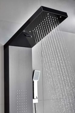 Badplaats Douchepaneel Aras - Zwart - Regendouche Met Mengkraan En Douchekop -Grohe Winkel 800x1200 3