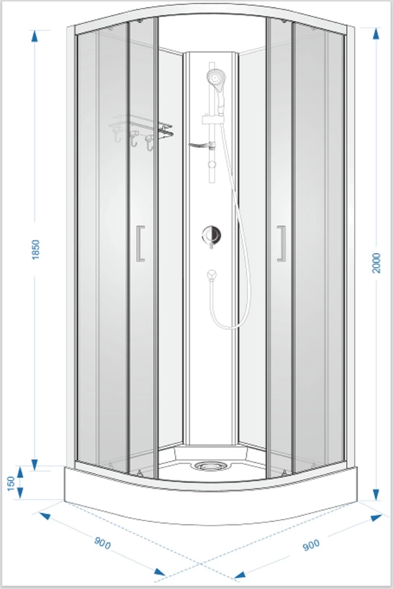 Sanifun Complete Douchecabine Steff 900 X 900 Kitvrij 2 Sanifun Complete Douchecabine Steff 900 X 900 Kitvrij - Image 2