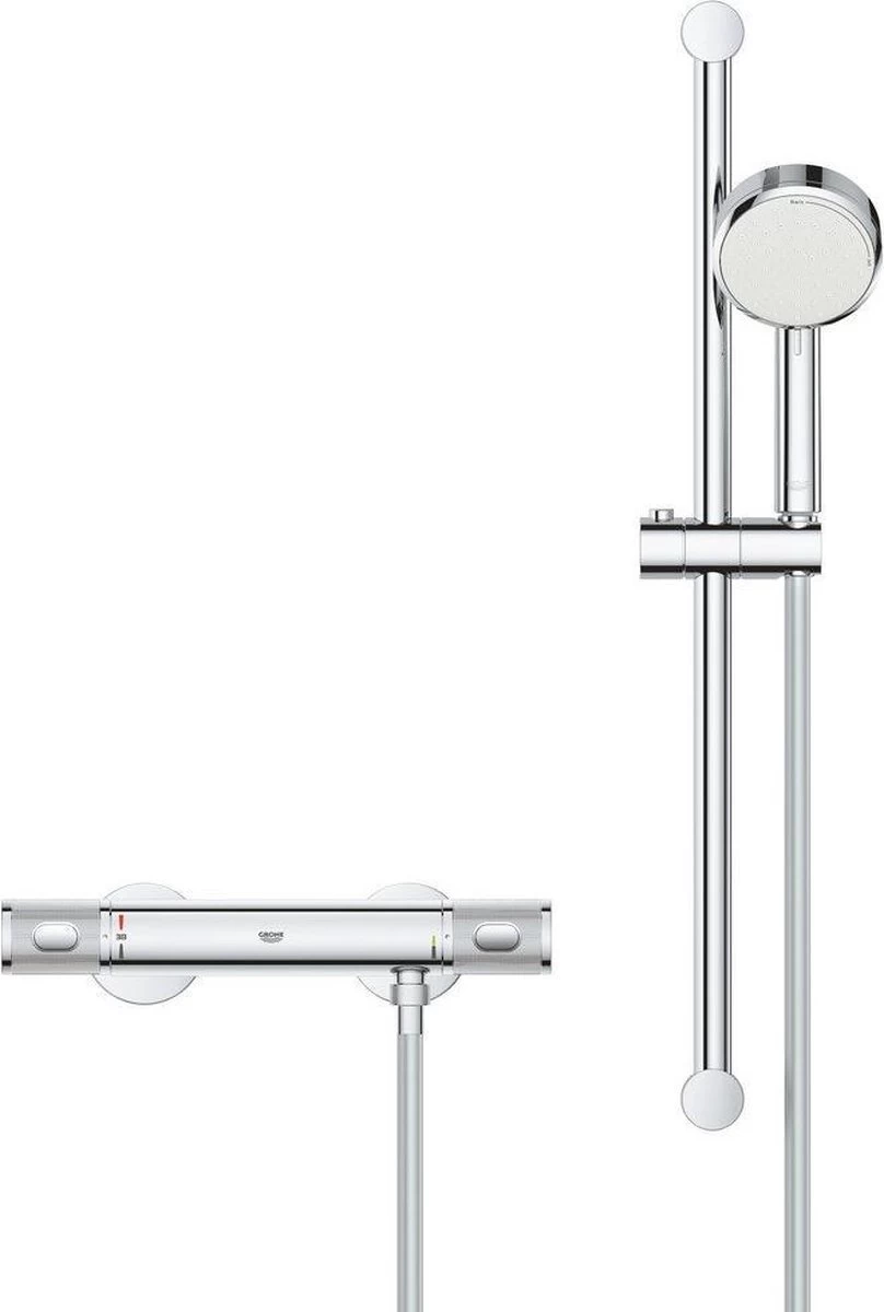 GROHE Grohtherm-1000 Performance Renovatieset - Met Thermostaatkraan, Koppelingen, Glijstang En Hoofddouche - CoolTouch - Chroom 9 GROHE Grohtherm-1000 Performance Renovatieset - Met Thermostaatkraan, Koppelingen, Glijstang En Hoofddouche - CoolTouch - Chroom - Image 9