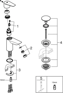 GROHE QuickFix Start Edge Wastafelkraan - Waterbesparend - Push Open Pop-up Waste - Chroom 15 GROHE QuickFix Start Edge Wastafelkraan - Waterbesparend - Push Open Pop-up Waste - Chroom -Grohe Winkel 810x1200 2