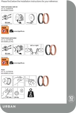 Tiger Urban Toiletaccessoireset - Toiletborstel Met Houder - Toiletrolhouder Met Klep - Handdoekhaak - Zwart -Grohe Winkel 810x1200 3