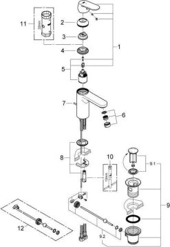 GROHE Eurosmart Cosmopolitan Wastafelkraan - Met EcoJoy - Trekwaste - Chroom - 2339600E -Grohe Winkel 829x1200 2