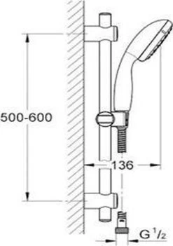 GROHE QuickFix Vitalio Start II Doucheset - Waterbesparende Handdouche - ø 10 Cm - Glijstang 60 Cm - Doucheslang 175 Cm -Grohe Winkel 844x1200