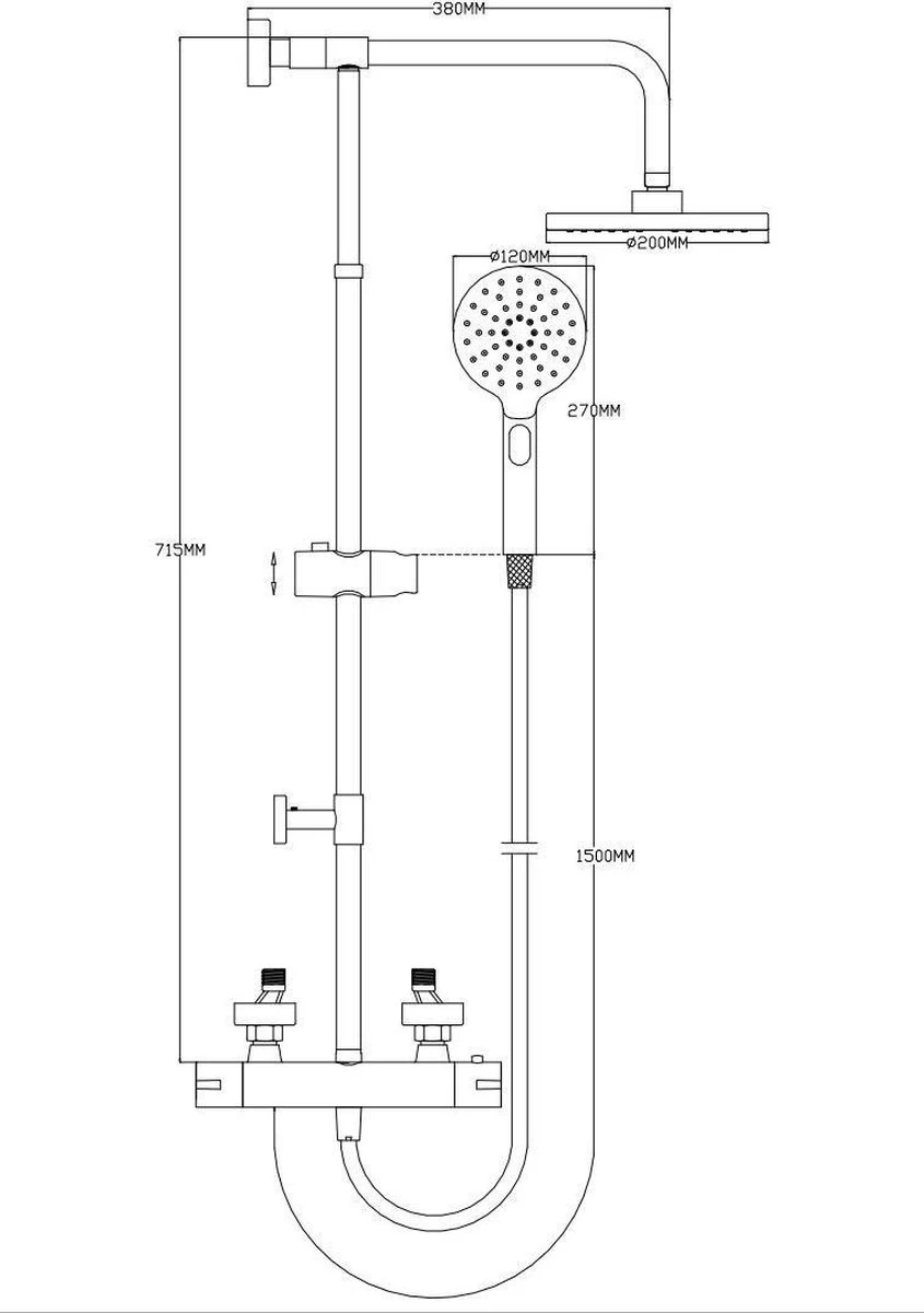 4bathroomz® Zwarte Regendouche Met Thermostatische Kraan - 20cm Hoofddouche 10 4bathroomz® Zwarte Regendouche Met Thermostatische Kraan - 20cm Hoofddouche - Image 10