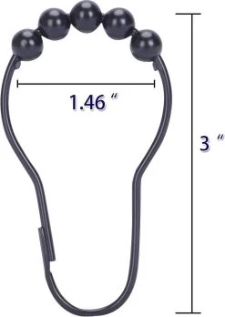 BOTC Gordijnringen - 12 Stuks Gordijn Haken - Gordijnhaken- RVS Gordijn Ringen Voor Gordijn Roede - Zwart -Grohe Winkel 852x1200