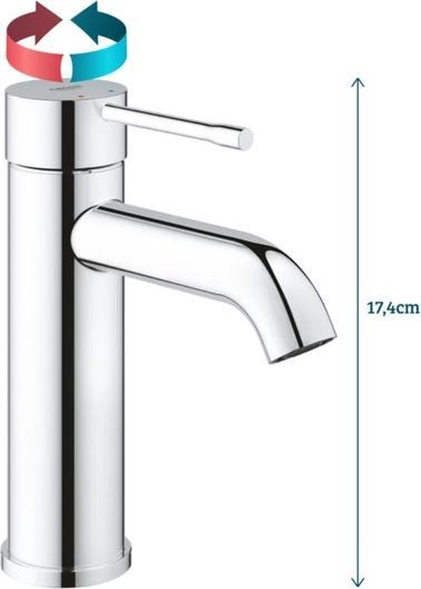 GROHE Essence New Wastafelkraan - Met EcoJoy® - Lage Uitloop - Chroom - 23590001 13 GROHE Essence New Wastafelkraan - Met EcoJoy® - Lage Uitloop - Chroom - 23590001 - Image 13