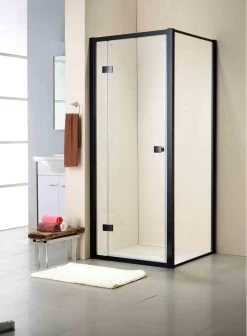 Vips Douchecabine 90 X 90 Met Zwart Aluminium Profiel - CE Gekeurd Veiligheidsglas Met NANO Coating - Vierkant