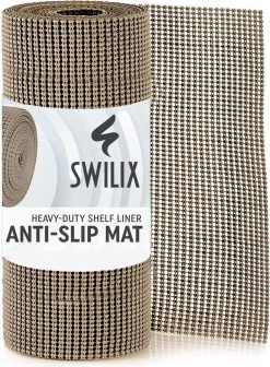 SWILIX ® Antislipmat Voor Kasten En Lades, Douchemat - Badkamermat - Badmat, Dienblad, Vloer - 4 Meter Rol - Anti Slip Mat - 400 X 30 Cm - Beige -Grohe Winkel 883x1200