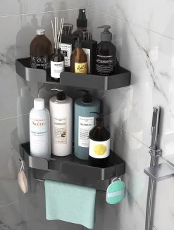 Luxe Doucherek Zonder Boren – 1/2/3 Laags – 32 Cm – Hangend – Aluminium – Zwart 21 Luxe Doucherek Zonder Boren – 1/2/3 Laags – 32 Cm – Hangend – Aluminium – Zwart -Grohe Winkel 907x1200 1