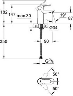 GROHE BauEdge Wastafelkraan - Met EcoJoy® - Zonder Waste - Chroom - 23330000 15 GROHE BauEdge Wastafelkraan - Met EcoJoy® - Zonder Waste - Chroom - 23330000 -Grohe Winkel 907x1200